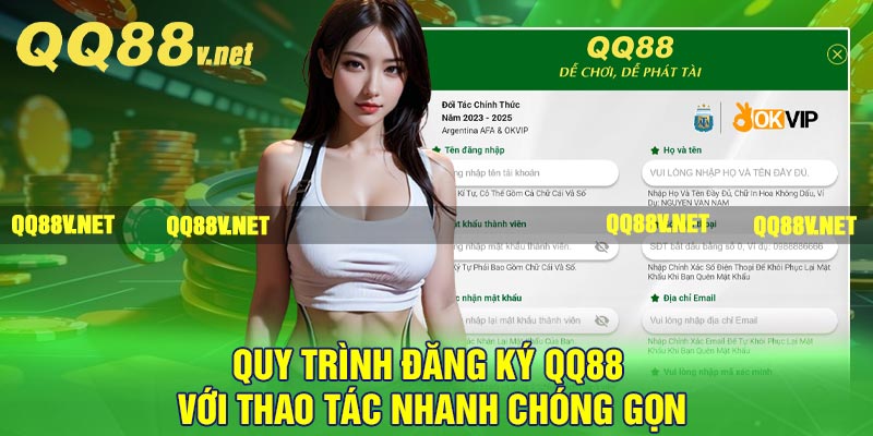 Quy trình đăng ký QQ88 với thao tác nhanh chóng gọn